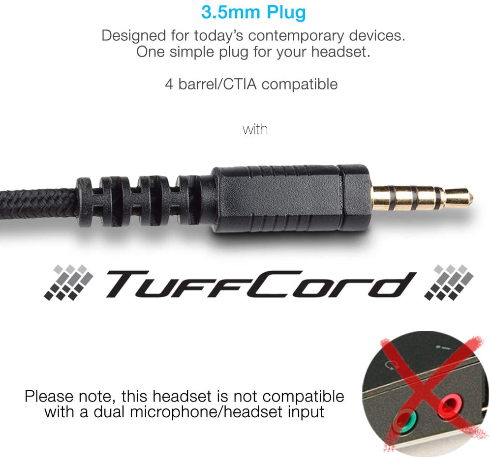 Cyber Acoustics Stereo Single Plug 3.5mm Connectivity AC-6008 Headset