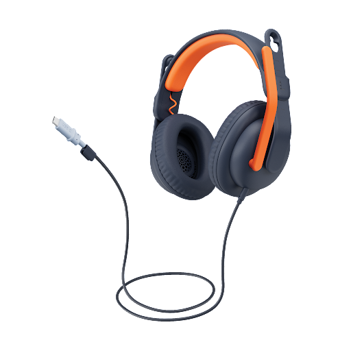 Logitech - Wired Jack USB-C Over-ear Zone Learn Headset