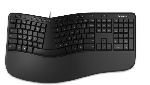 Microsoft Natural Black 104 Normal Keys USB Wired Ergonomic Keyboard  (LXN-00001)