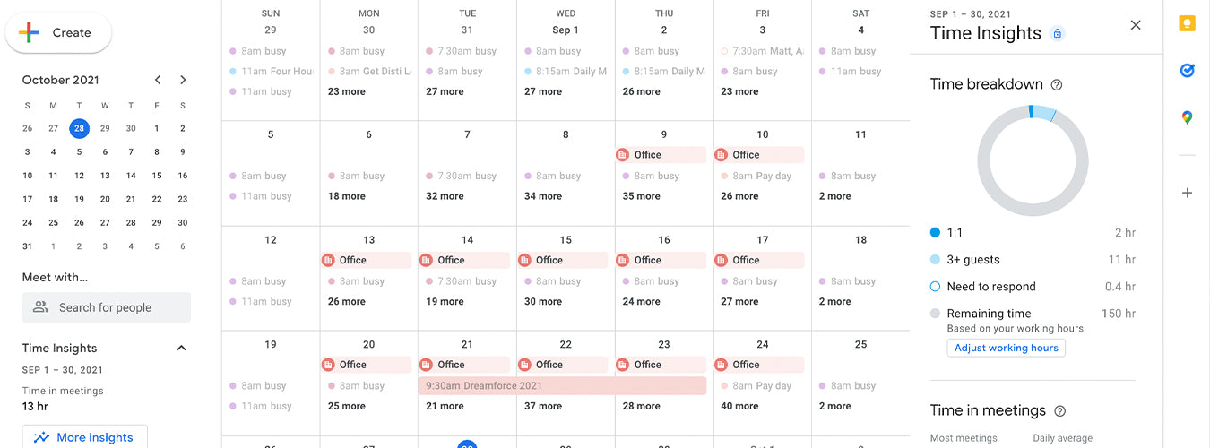Google Calendar Adds 'Time Insights' For Focused Time Management