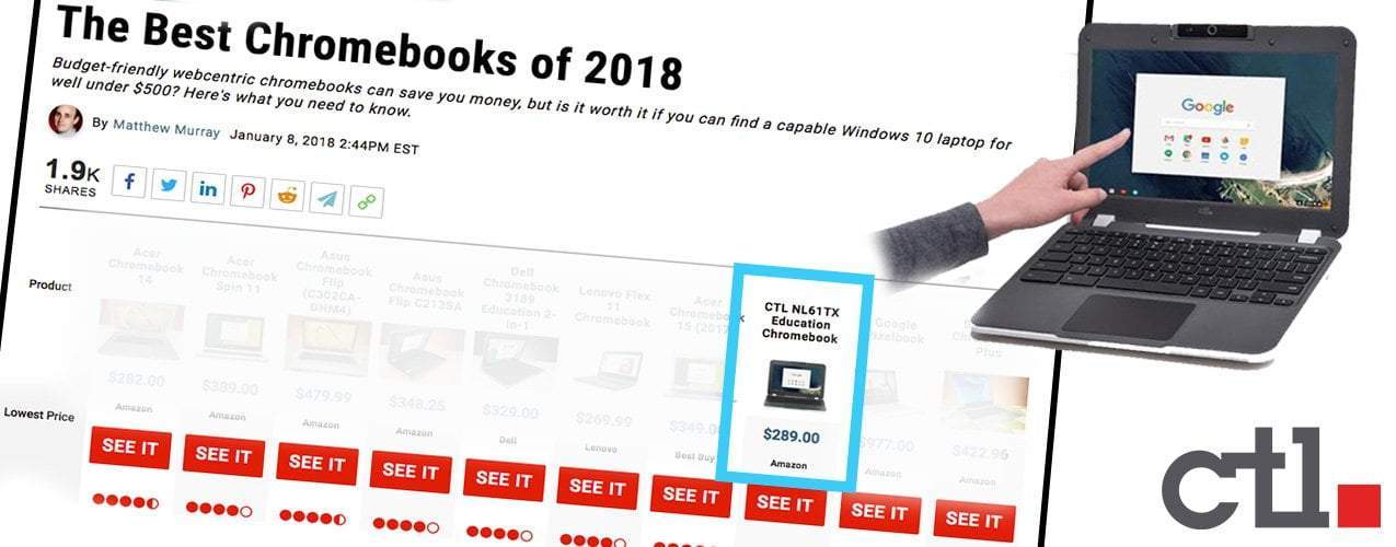 PC Magazine names the NL61TX one of the Best Chromebooks of 2018