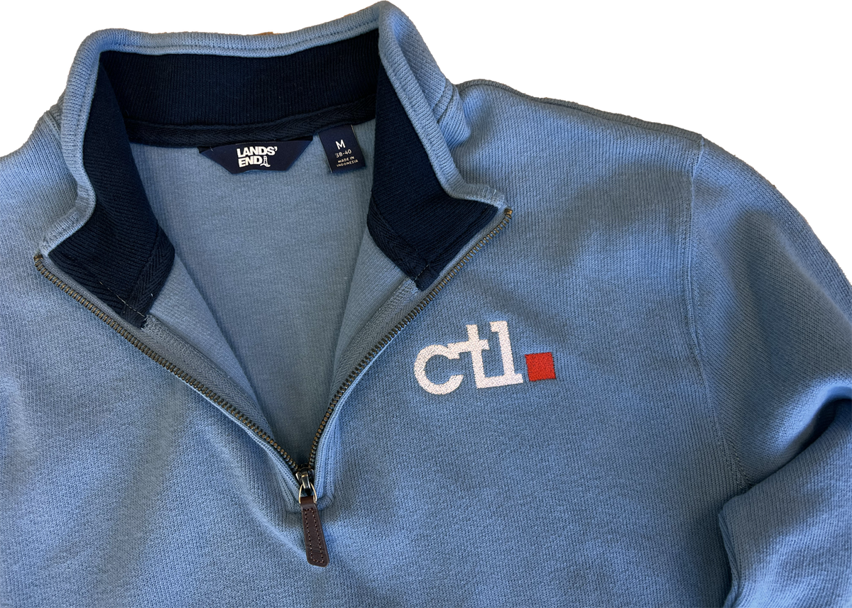 CTL Logo'd Land's End Blue 1/4 Zip Sweater